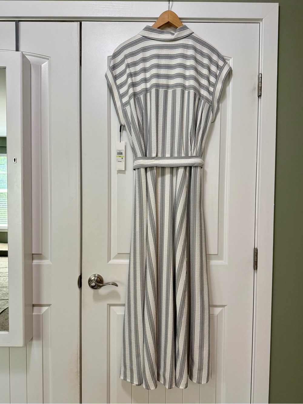 Calvin Klein Gauze Striped Maxi Shirtdress 18W - Picture 8 of 11